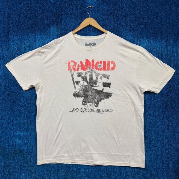 Rancid “ And Out Come the Wolves” Rock Band Graphic Beige T-Shirt Size XXL - Picture 1 of 4